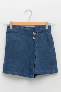 LC WAIKIKI, Fusta de denim cu terminatie asimetrica, Albastru LC WAIKIKI, Fusta de denim cu terminatie asimetrica, Albastru