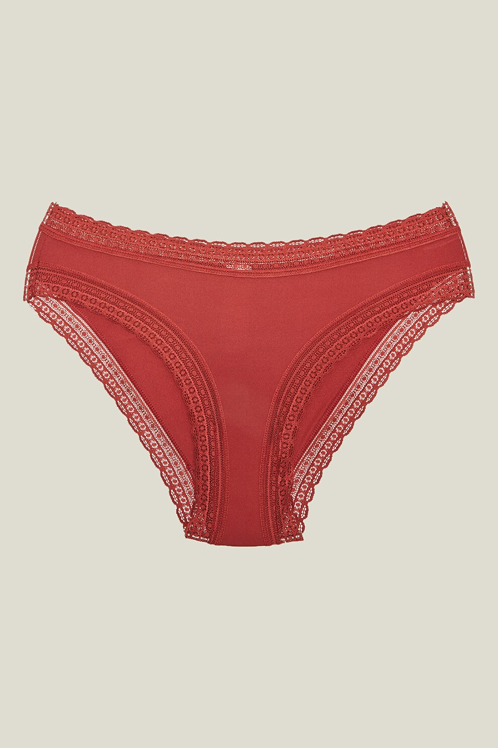 LC WAIKIKI, Chiloti cu garnituri din dantela, Rosu, XL