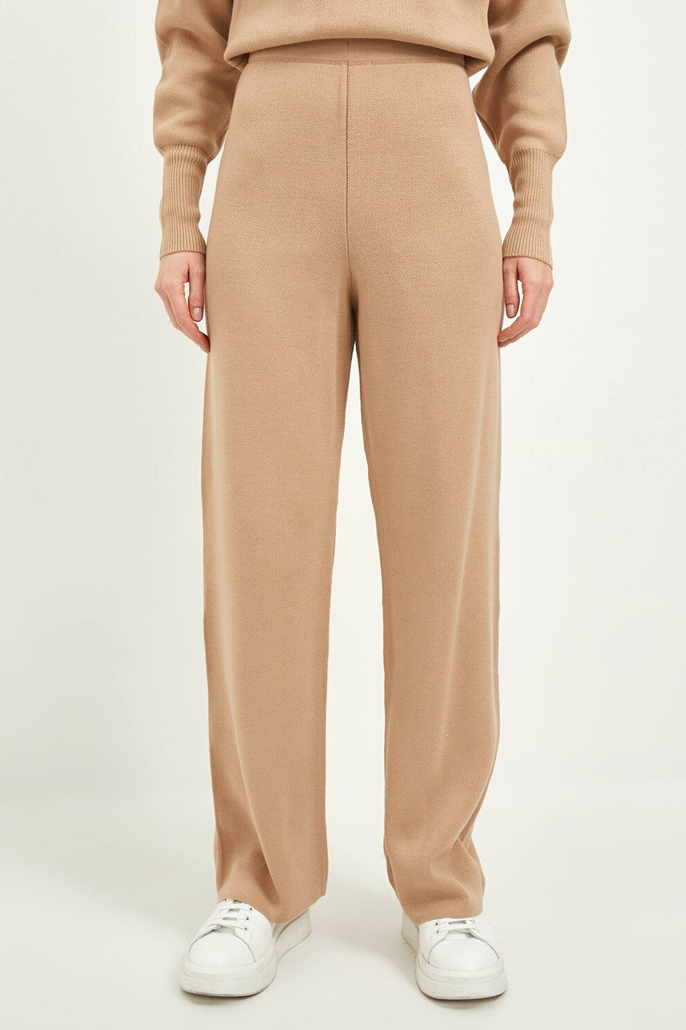 LC WAIKIKI, Pantaloni cu talie inalta si croiala ampla, Bej
