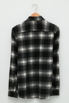 LC WAIKIKI, Camasa regular fit cu model in carouri, Negru/Alb LC WAIKIKI, Camasa regular fit cu model in carouri, Negru/Alb