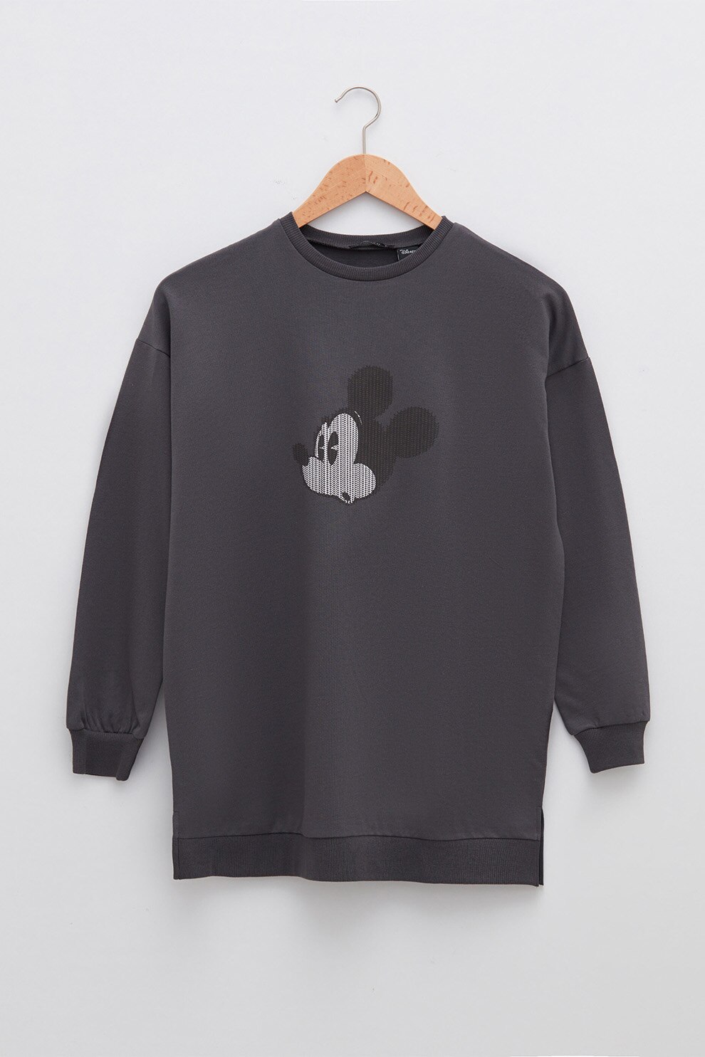 LC WAIKIKI, Bluza sport cu imprimeu Mickey Mouse, Gri antracit