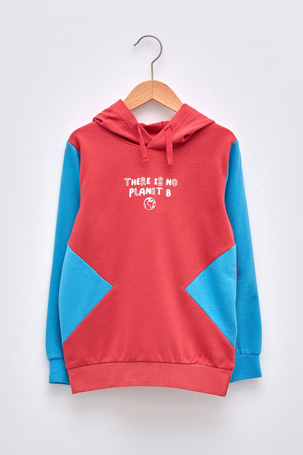 LC WAIKIKI, Hanorac in doua nuante cu imprimeu text, Rosu/Albastru