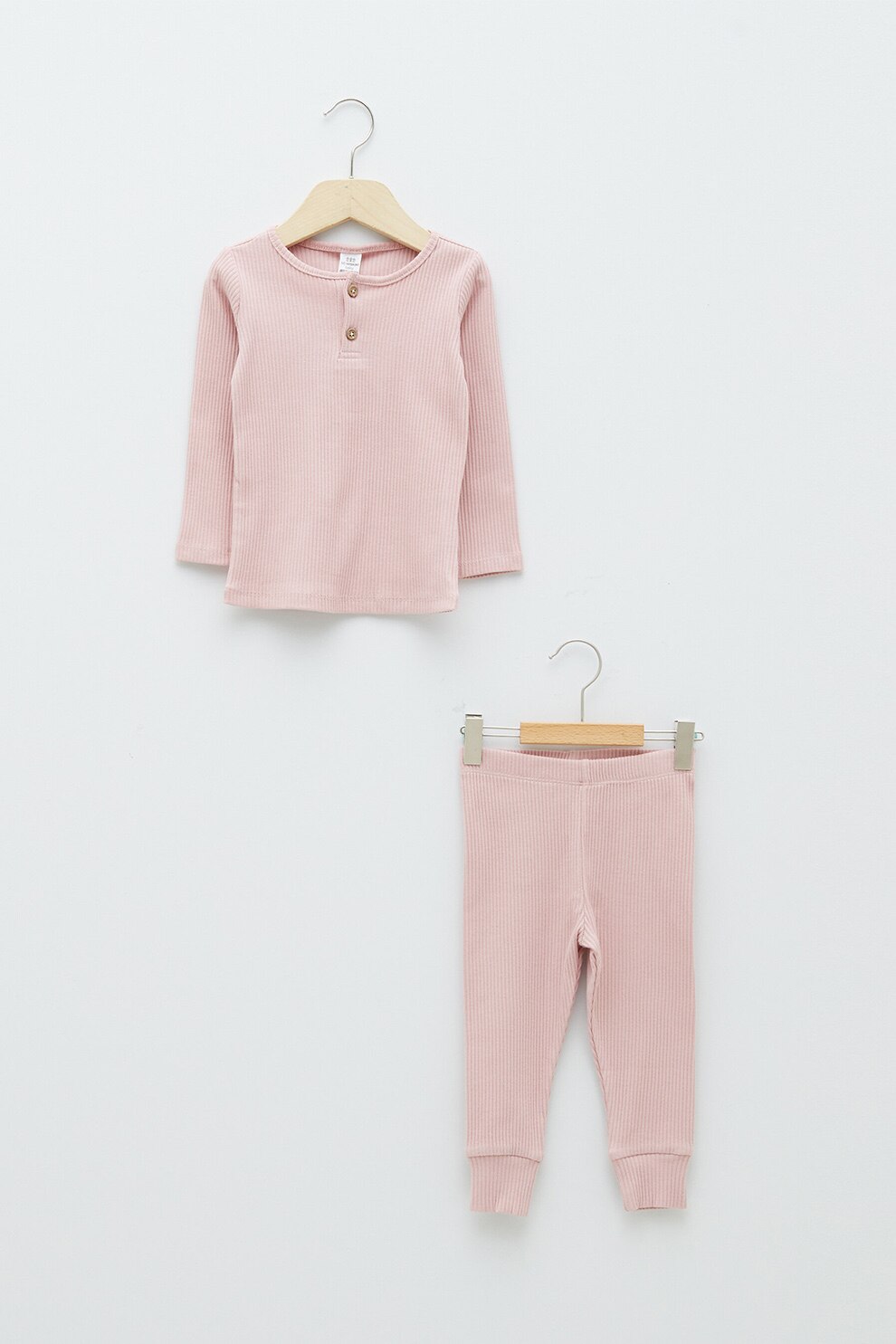 LC WAIKIKI, Set de pantaloni si bluza cu striatii - 2 piese, Roz