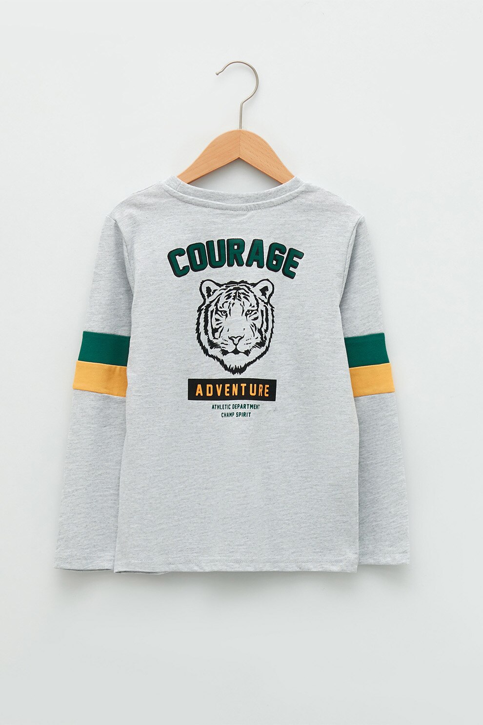 LC WAIKIKI, Bluza sport din amestec de bumbac cu imprimeu, Gri melange