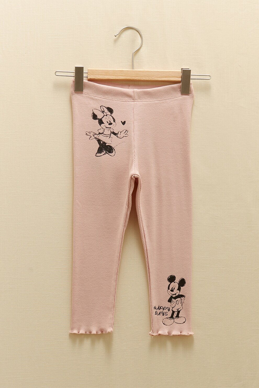 LC WAIKIKI, Colanti din jerseu cu imprimeu Mickey&Minnie Mouse, Roz pastel
