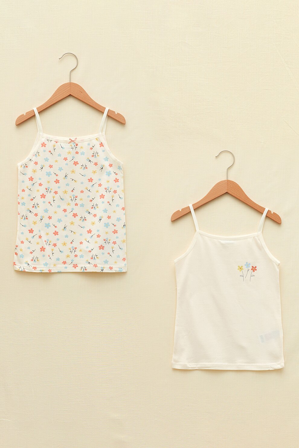 LC WAIKIKI, Set de topuri cu imprimeu floral - 2 piese, Bej