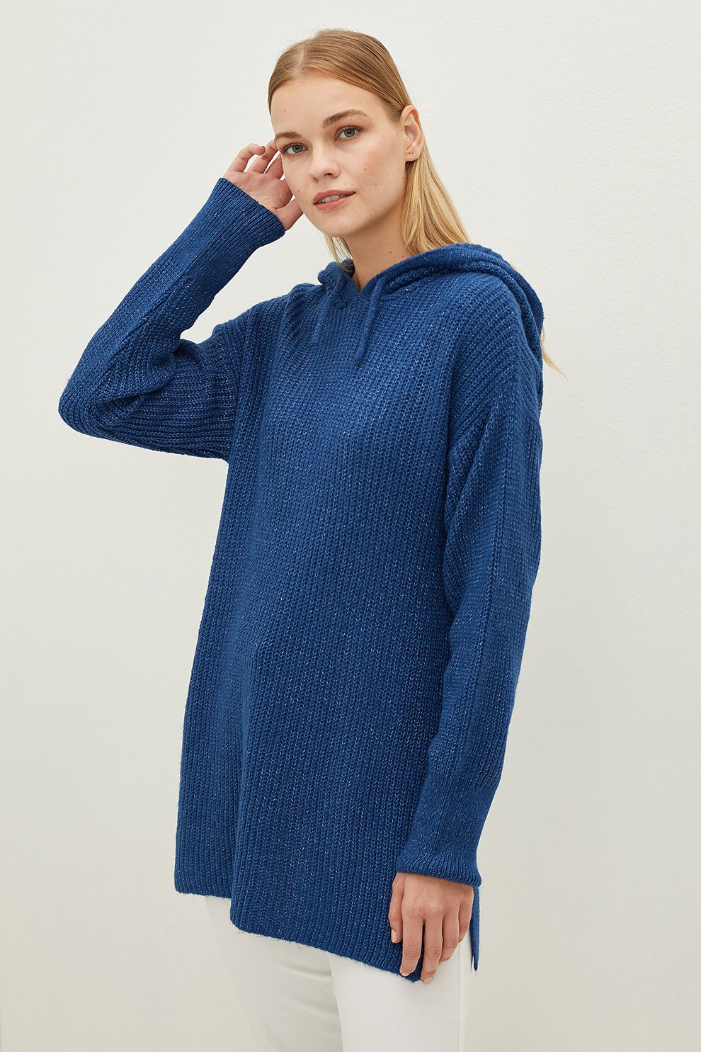 LC WAIKIKI, Pulover lejer cu gluga, Albastru