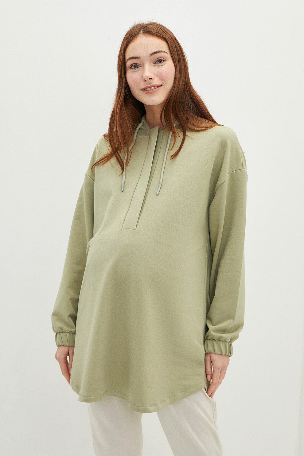 LC WAIKIKI, Hanorac din amestec de bumbac, Verde pal