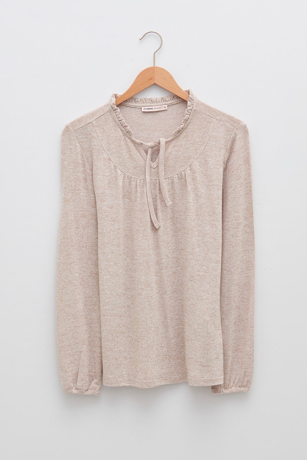 LC WAIKIKI, Bluza cu decupaj in V, Bej