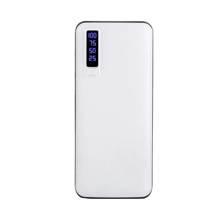 Външна батерия SIKS 30000 mAh с три USB порта, Бързо зареждане, Бял