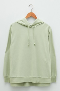 LC WAIKIKI, Hanorac cu terminatie asimetrica, Verde fistic LC WAIKIKI, Hanorac cu terminatie asimetrica, Verde fistic