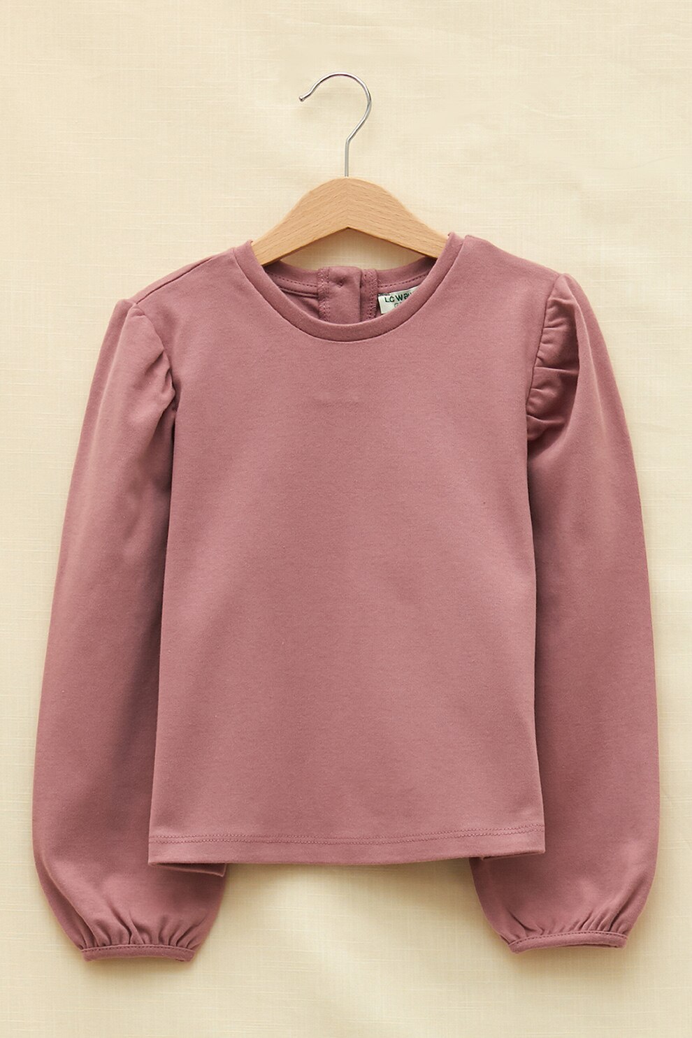 LC WAIKIKI, Bluza din bumbac cu maneci bufante, Roz prafuit