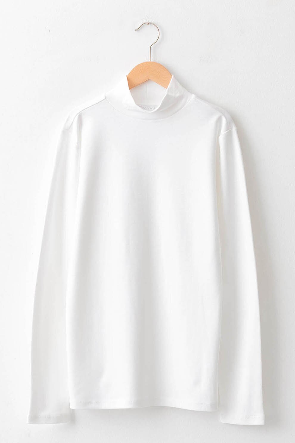 LC WAIKIKI, Bluza cu model uni si guler inalt, Alb