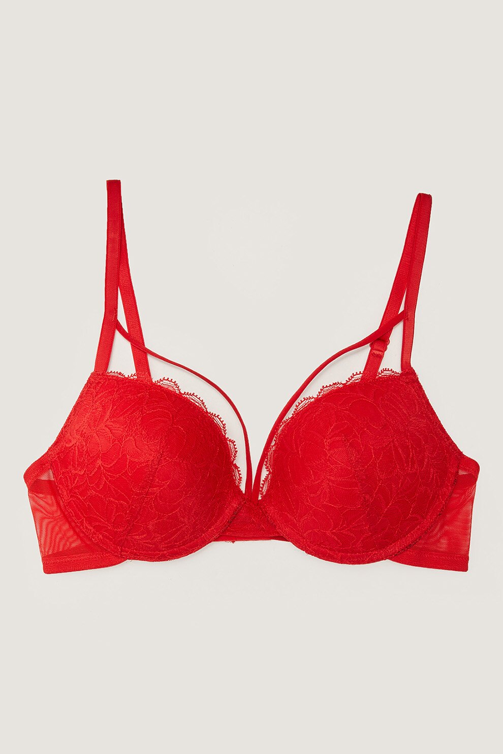 LC WAIKIKI, Sutien cu strat exterior din dantela Classic, Rosu