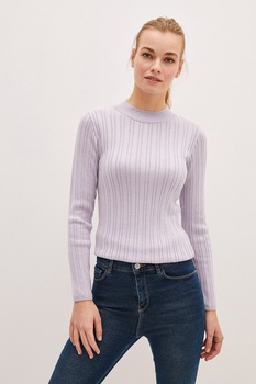 LC WAIKIKI, Pulover tricotat fin cu striatii, Lila LC WAIKIKI, Pulover tricotat fin cu striatii, Lila