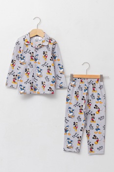 LC WAIKIKI, Pijama de bumbac cu imprimeu Disney, Multicolora LC WAIKIKI, Pijama de bumbac cu imprimeu Disney, Multicolora