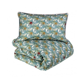 Set lenjerie de pat Red House, Fazzini Home, cearsaf pentru pilota 240X220, 2 fete de perna 50X75 si cearsaf pentru saltea 270X290 , 300 TC, culoarea Pavone Set lenjerie de pat Red House, Fazzini Home, cearsaf pentru pilota 240X220, 2 fete de perna 50X75 si cearsaf pentru saltea 270X290 , 300 TC, culoarea Pavone