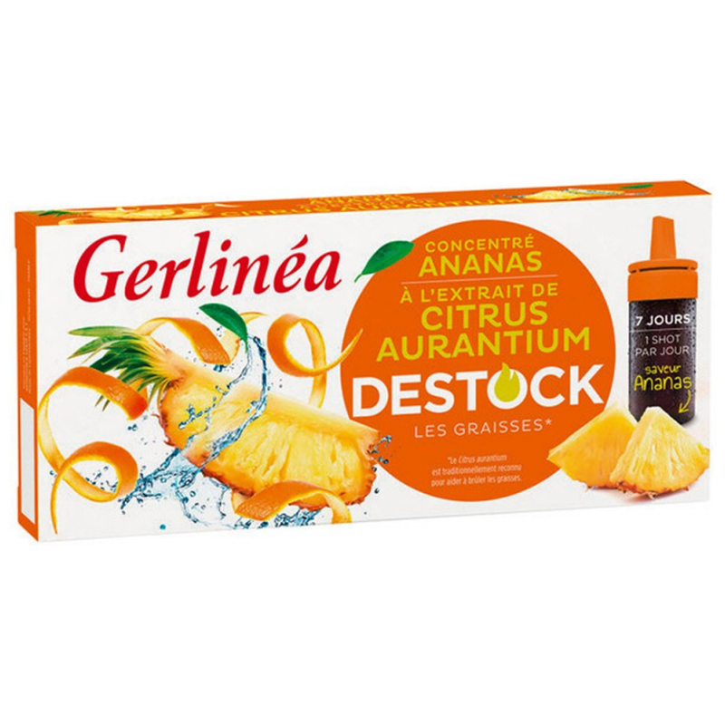 Shot destocant grasimi Gerlinea Destock, Ananas, 7 x 10 ml