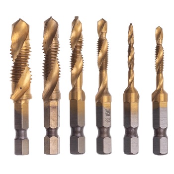 Set 6 burghie pentru filetare M3-M10 pentru bormasina Technic F1284 Set 6 burghie pentru filetare M3-M10 pentru bormasina Technic F1284