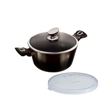 Oala cu capac 20 cm, Metallic Line Shiny Black Edition BerlingerHaus BH 6604