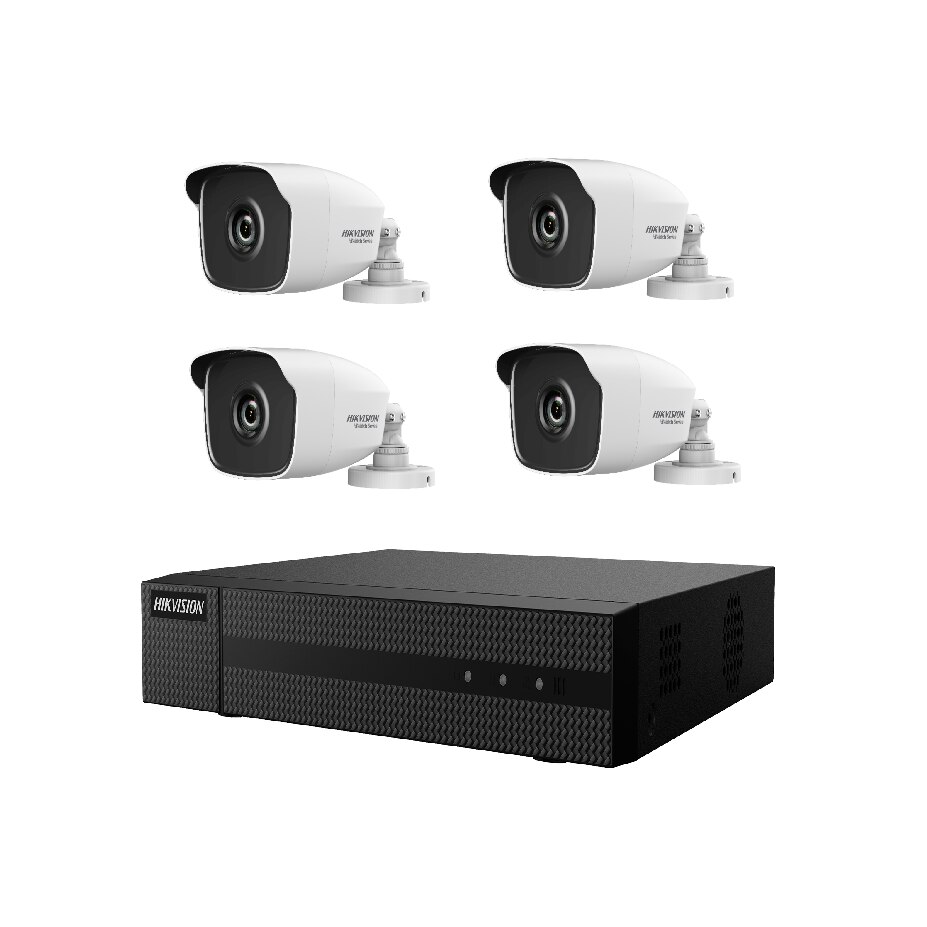 Kit supraveghere HikVision 4 MP IR 40 m seria HiWatch EXIR 2.0 MK621