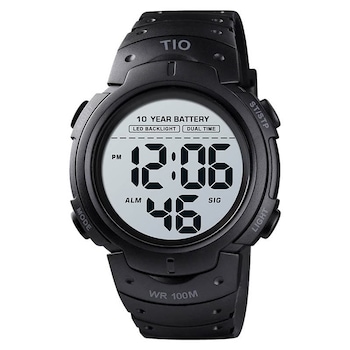 Ceas barbatesc TIO Sport Digital 10 ani Baterie Cronometru Negru 10 ATM Rezistent la inot Ceas barbatesc TIO Sport Digital 10 ani Baterie Cronometru Negru 10 ATM Rezistent la inot
