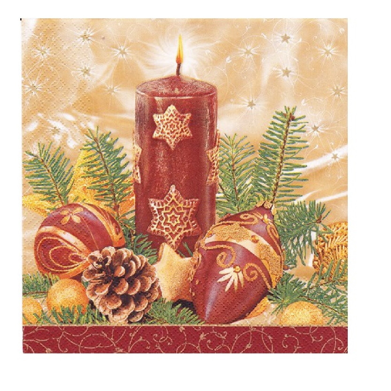 Servetele de Craciun Pachet de Masa 20 Buc Decoratiuni Crom-Maro