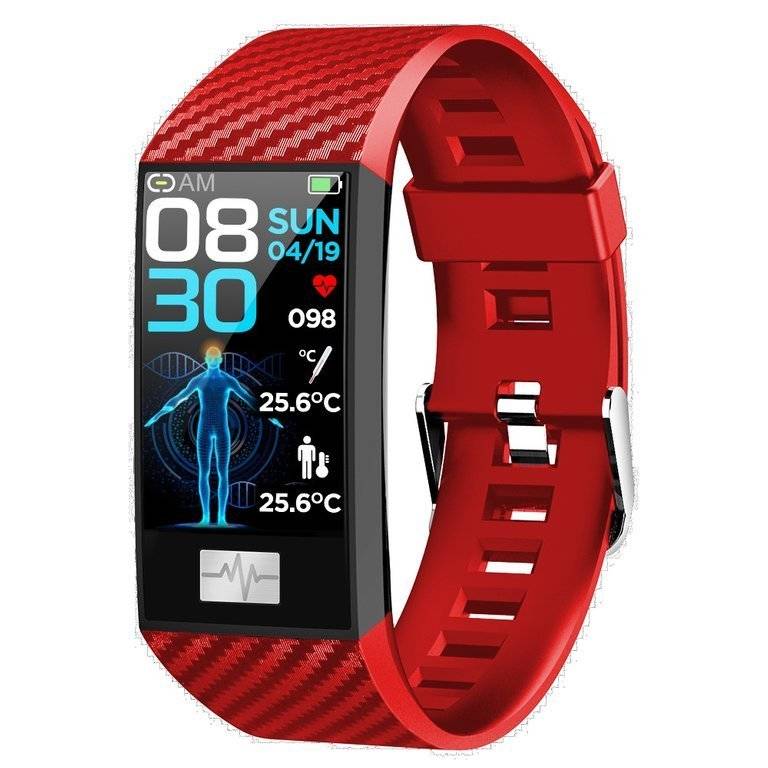 Smartband Pacific, Termometru, Pedometru, Monitorizare ritm cardiac, Cronometru, Notificari, Rosu