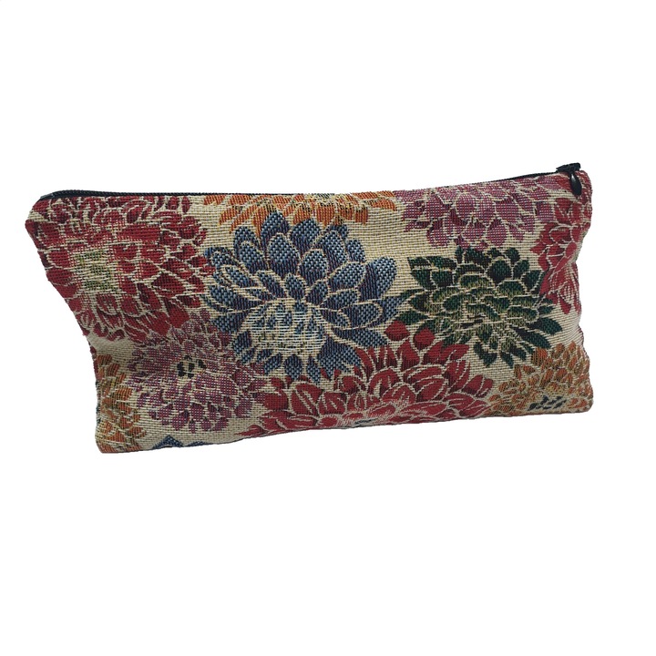 Portofel textil, imprimeu floral, daveras