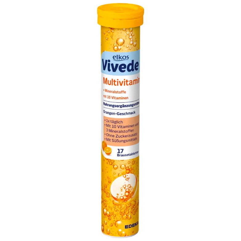 Multivitamine si minerale efervescente VIVEDE, 17 comprimate cu gust de portocale, produse si importate din Germania