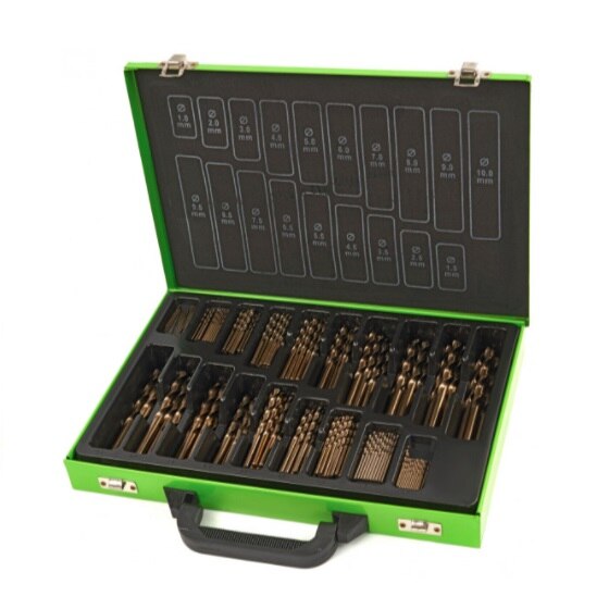 Trusa burghie pentru metal , 140 piese , 1-10 mm, HSS TiN
