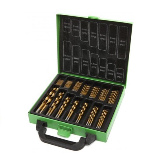 Trusa burghie pentru metal , 99 piese , 1,5 - 10 mm , HSS TiN