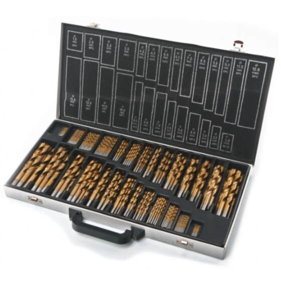 Trusa burghie pentru metal , 230 piese , 1,5 - 13 mm , HSS TiN