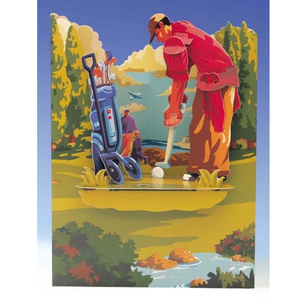Felicitare 3D Swing Cards dinamica model-Golf