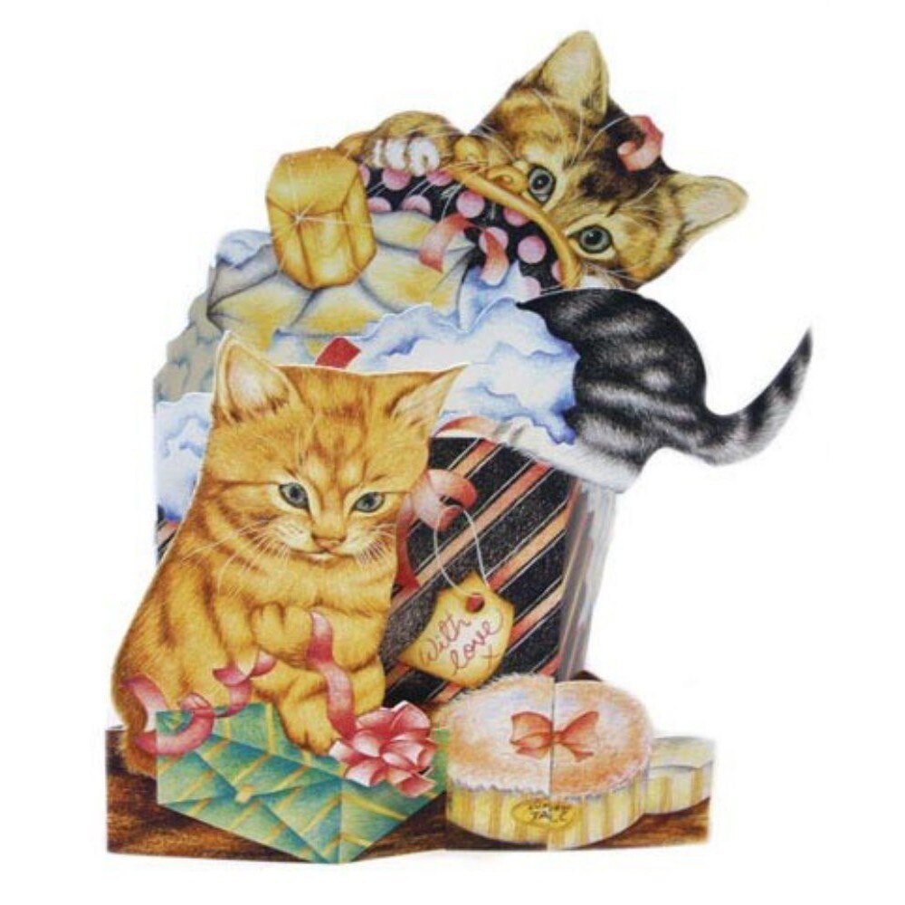 Felicitare 3D-Pisoi la joaca