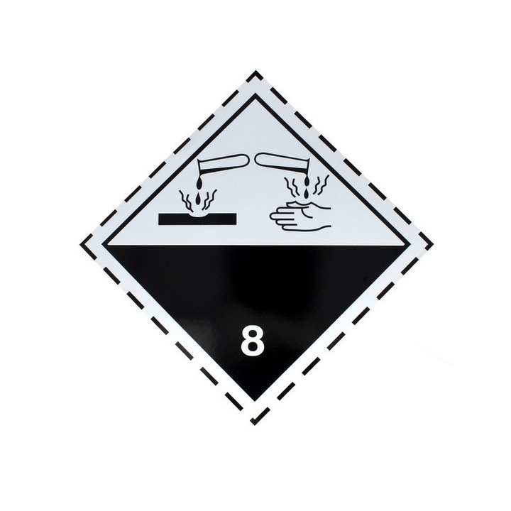 Autocolant eticheta avertizare/informare ADR 8, Cargoparts