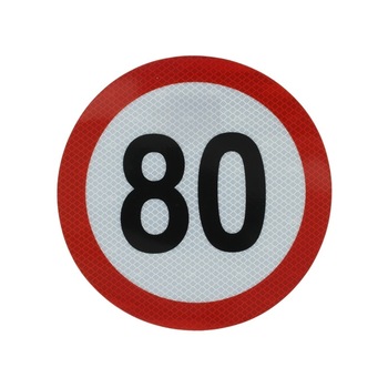 Autocolant reflectorizant 80km/h Ø 20 cm, Cargoparts Autocolant reflectorizant 80km/h Ø 20 cm, Cargoparts