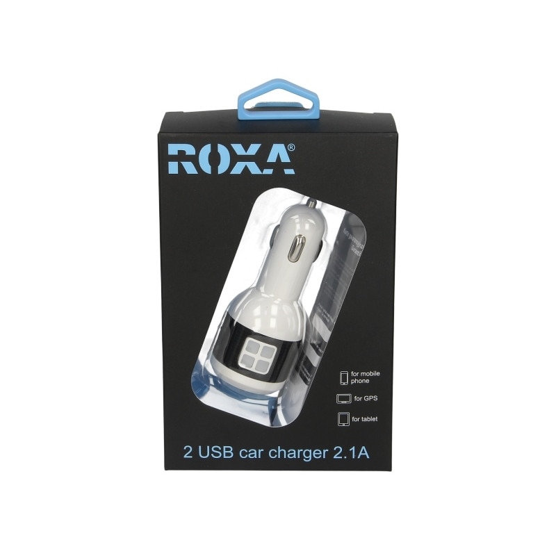 Adaptor splitter priza bricheta auto (12V), 2x USB, 2,1+1A Roxa