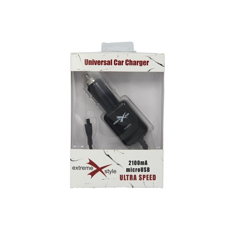 Incarcator auto 12V bricheta , micro USB 2.1A, EXTREME STYLE