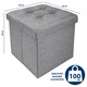 Taburet Pliabil cu Spatiu de Depozitare FizioTab®, Tip Cutie, Otoman, Culoare Gri, Textil 38X38X38 cm