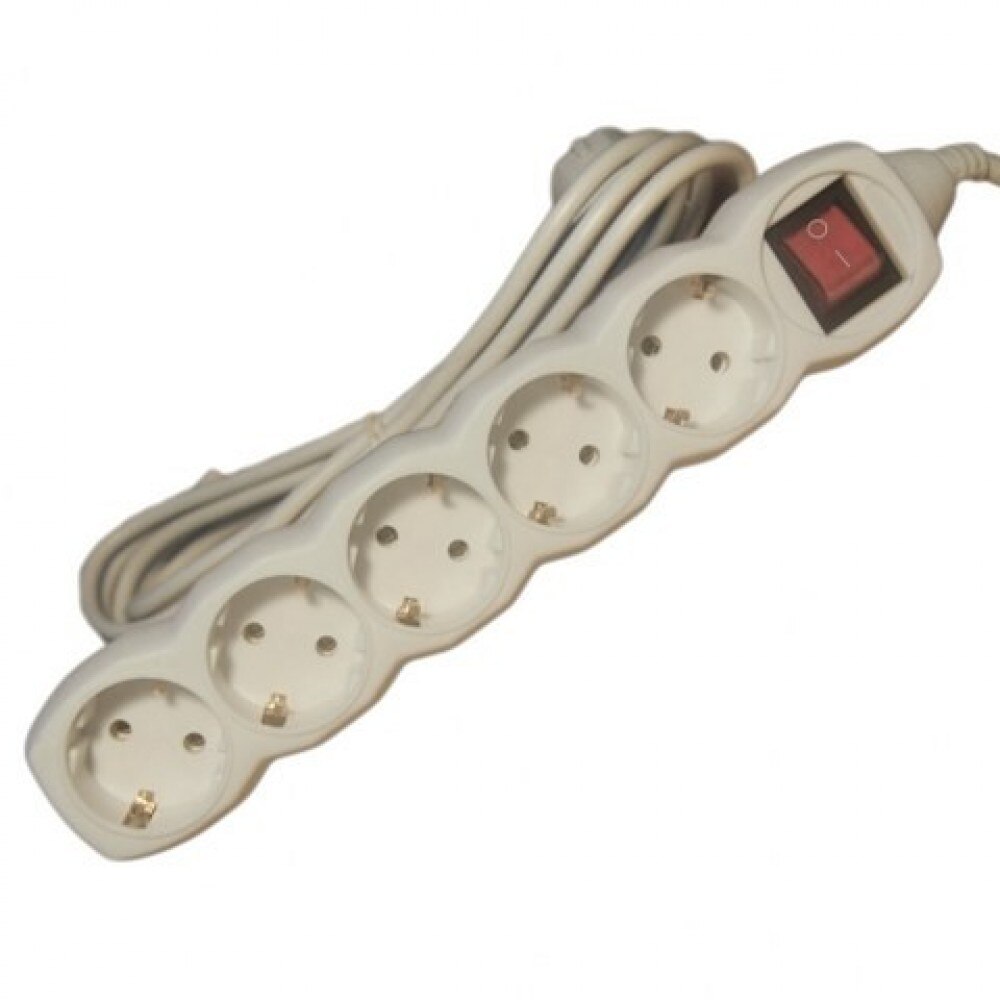 Prelungitor cu 5 prize 3 metri cu intrerupator cablu 3x1mm2 230V 10A
