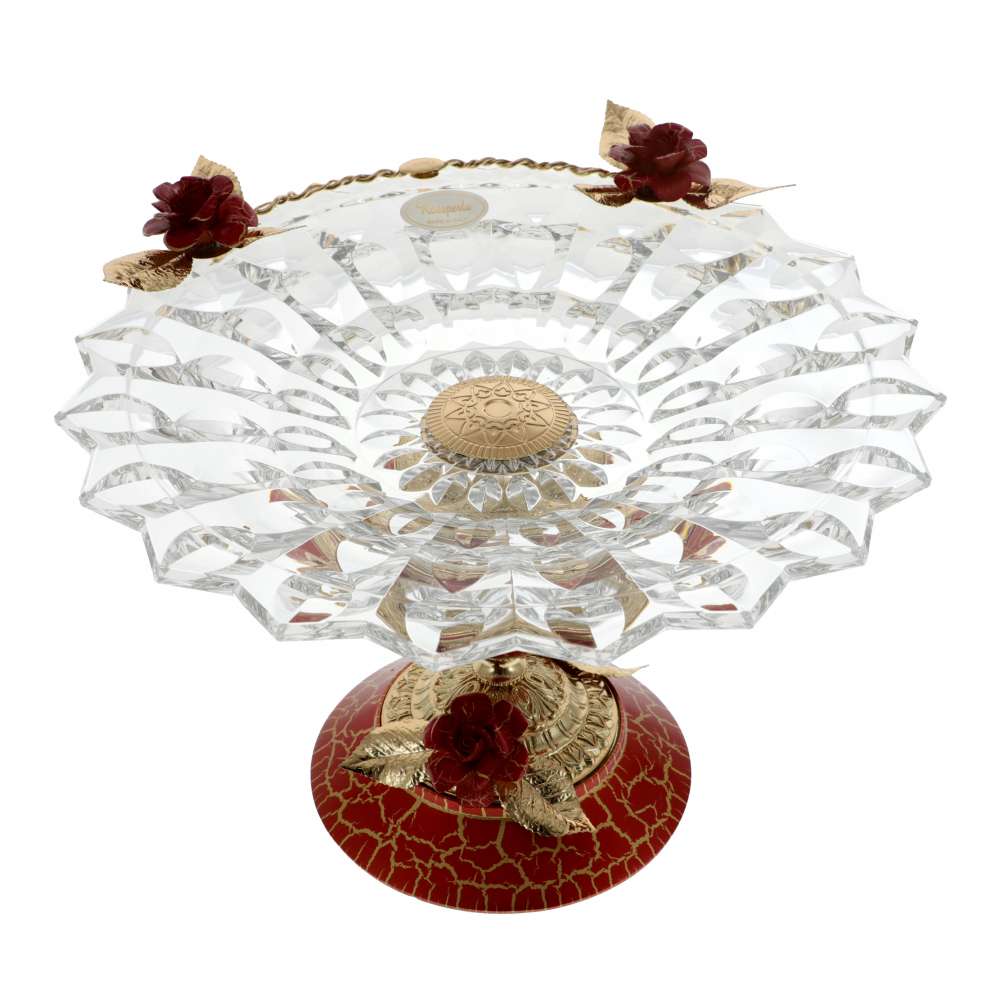 Fructiera cu Trandafiri Luxurious Burgundy 34 cm