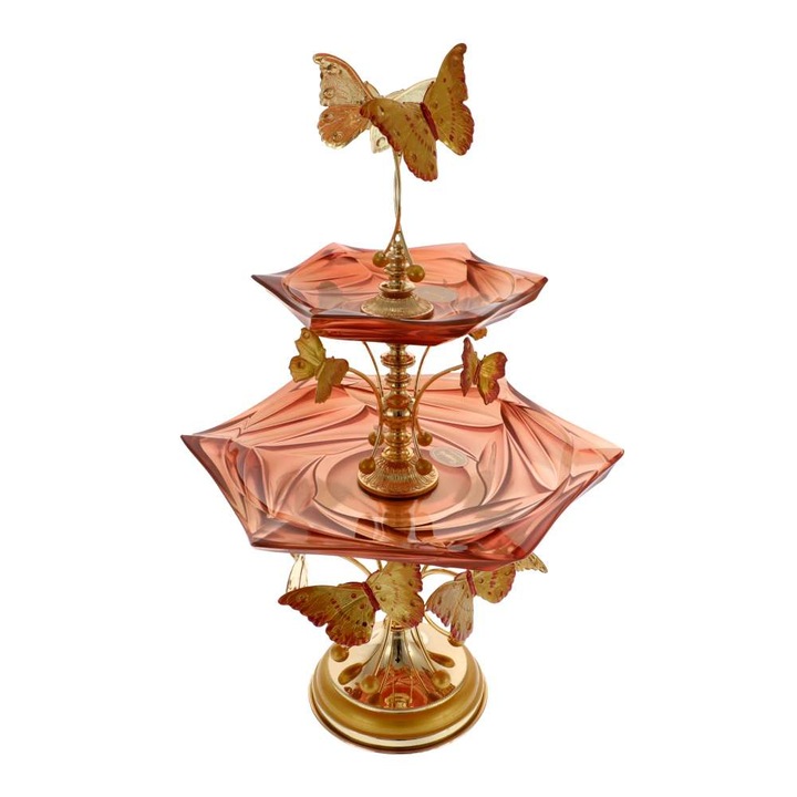 Platou Etajat Murano Luxurious Butterflies 51 cm