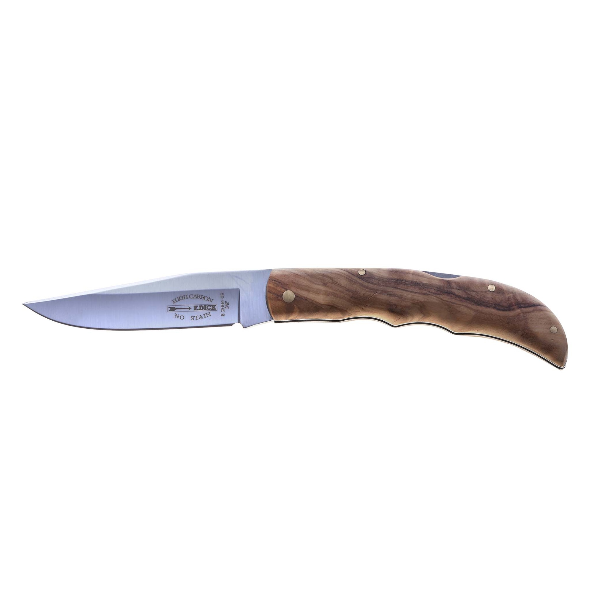 Briceag Dick 8.2004.09, maner din lemn maslin, cu lama pliabila de 9 cm