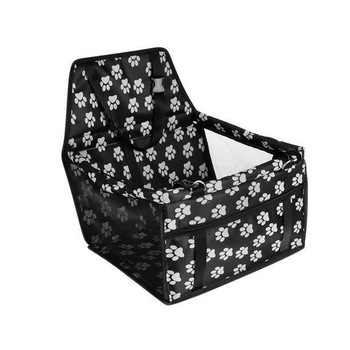 Scaun auto pentru caine/pisica, impermeabil, cu buzunar si centura, negru si alb, 40x30x40 cm Scaun auto pentru caine/pisica, impermeabil, cu buzunar si centura, negru si alb, 40x30x40 cm
