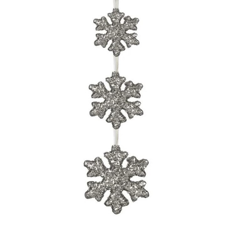 Decoratiune de Craciun, Zola®, care atarna, din stelute argintii, 63 cm