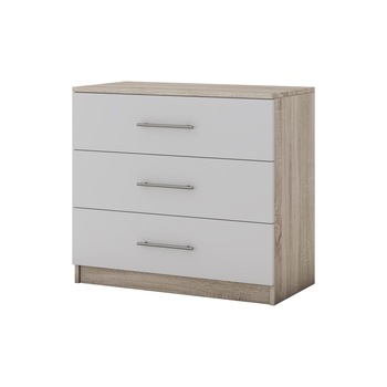 Comoda Beta, Alb/Sonoma, 90x82x45 cm Comoda Beta, Alb/Sonoma, 90x82x45 cm