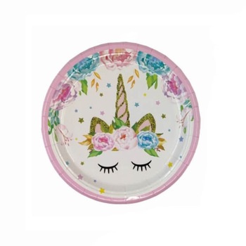 Set 8 farfurii Unicorn flori 18 cm Set 8 farfurii Unicorn flori 18 cm
