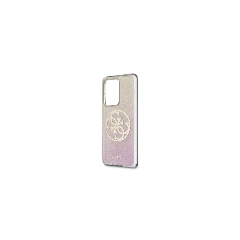 Husa GUESS Glitter pentru Samsung Galaxy S20 Ultra, roz/auriu