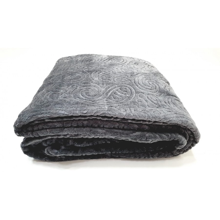 Patura embosata 180x200cm, Mink, Gri inchis